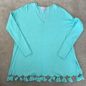 Lilly Pulitzer Scalloped Tassel Sweater